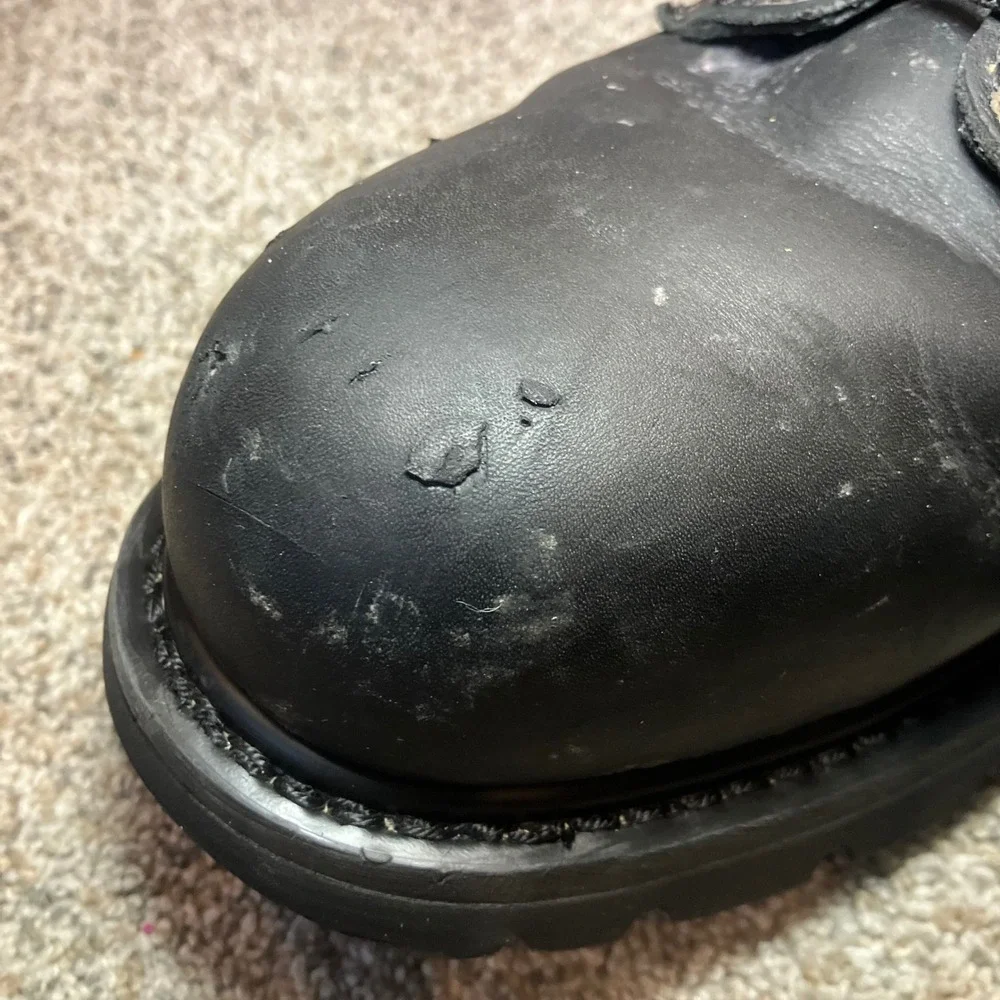 Caterpillar Second Shift Mens 12 Black Leather Steel Toe Work Boots P89135 EH